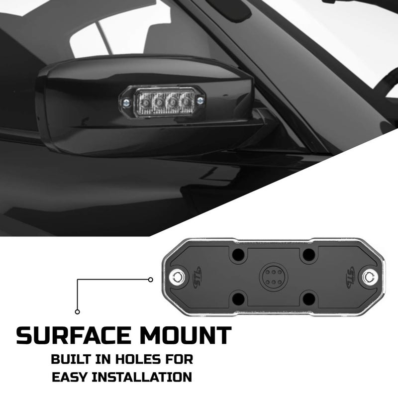 SpeedTech Lights Z-4 TIR LED Surface Mount Emergency Strobe Light â€“ 4 LEDs 12W Grille Beacon Light for Police, Tow, Fire, Construction, and Emergency Vehicles (Red/Clear) - Image 3